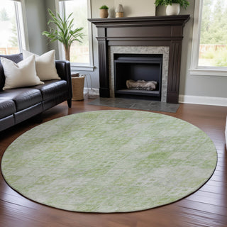 Piper Looms Mayfield Geometric AMF1081 Sage Machine Washable Area Rug Round Lifestyle Image Feature