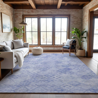 Piper Looms Mayfield Geometric AMF1081 Sky Machine Washable Area Rug Lifestyle Image Feature