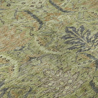 Piper Looms Mayfield Damask AMF1082 Aloe Machine Washable Area Rug Swatch Image