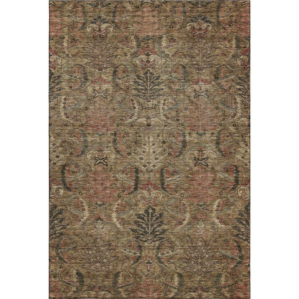 Piper Looms Mayfield Damask AMF1082 Brown Machine Washable Area Rug main image