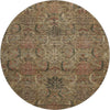 Piper Looms Mayfield Damask AMF1082 Brown Machine Washable Area Rug Round Main Image