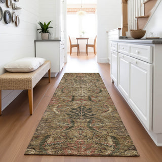 Piper Looms Mayfield Damask AMF1082 Brown Machine Washable Area Rug Runner Lifestyle Image Feature