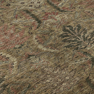 Piper Looms Mayfield Damask AMF1082 Brown Machine Washable Area Rug Swatch Image