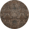Piper Looms Mayfield Damask AMF1082 Fudge Machine Washable Area Rug Round Main Image
