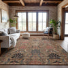 Piper Looms Mayfield Damask AMF1082 Khaki Machine Washable Area Rug Lifestyle Image Feature