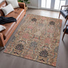 Piper Looms Mayfield Damask AMF1082 Khaki Machine Washable Area Rug Lifestyle Image Feature