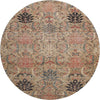 Piper Looms Mayfield Damask AMF1082 Khaki Machine Washable Area Rug Round Main Image