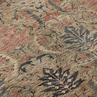 Piper Looms Mayfield Damask AMF1082 Khaki Machine Washable Area Rug Swatch Image