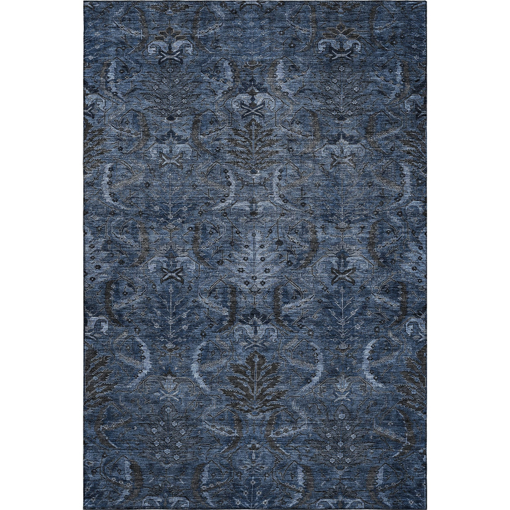 Piper Looms Mayfield Damask AMF1082 Navy Machine Washable Area Rug main image