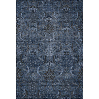Piper Looms Mayfield Damask AMF1082 Navy Machine Washable Area Rug main image