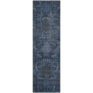 Piper Looms Mayfield Damask AMF1082 Navy Machine Washable Area Rug Runner Main Image
