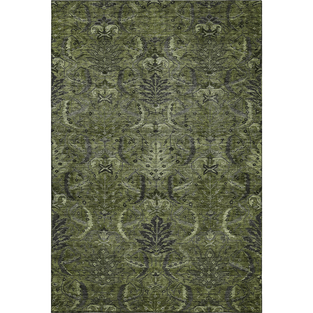 Piper Looms Mayfield Damask AMF1082 Olive Machine Washable Area Rug main image