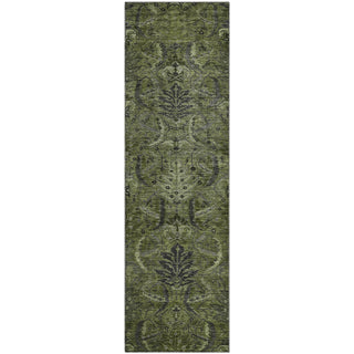 Piper Looms Mayfield Damask AMF1082 Olive Machine Washable Area Rug Runner Main Image