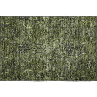 Piper Looms Mayfield Damask AMF1082 Olive Machine Washable Area Rug Scatter Main Image