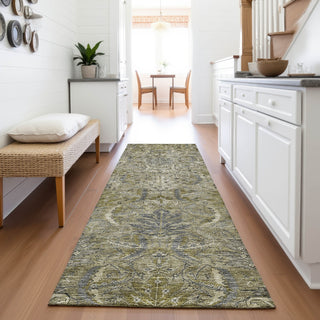 Piper Looms Mayfield Damask AMF1082 Taupe Machine Washable Area Rug Runner Lifestyle Image Feature