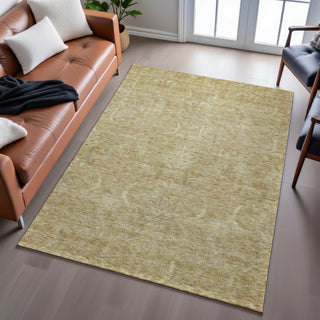 Piper Looms Mayfield Damask AMF1082 Wheat Machine Washable Area Rug Lifestyle Image Feature