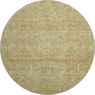 Piper Looms Mayfield Damask AMF1082 Wheat Machine Washable Area Rug Round Main Image