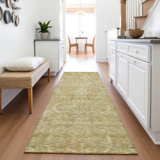 Piper Looms Mayfield Damask AMF1082 Wheat Machine Washable Area Rug Runner Lifestyle Image Feature