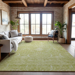 Piper Looms Mayfield Damask AMF1083 Aloe Machine Washable Area Rug Lifestyle Image Feature