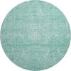Piper Looms Mayfield Damask AMF1083 Aqua Machine Washable Area Rug Round Main Image