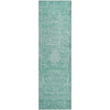 Piper Looms Mayfield Damask AMF1083 Aqua Machine Washable Area Rug Runner Main Image