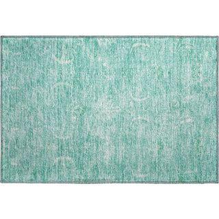 Piper Looms Mayfield Damask AMF1083 Aqua Machine Washable Area Rug Scatter Main Image