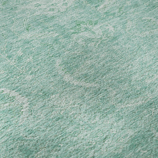 Piper Looms Mayfield Damask AMF1083 Aqua Machine Washable Area Rug Swatch Image
