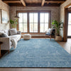 Piper Looms Mayfield Damask AMF1083 Sky Machine Washable Area Rug Lifestyle Image Feature