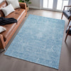 Piper Looms Mayfield Damask AMF1083 Sky Machine Washable Area Rug Lifestyle Image Feature