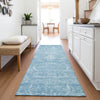 Piper Looms Mayfield Damask AMF1083 Sky Machine Washable Area Rug Runner Lifestyle Image Feature