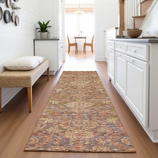 Piper Looms Mayfield Damask AMF1084 Brown Machine Washable Area Rug Runner Lifestyle Image Feature