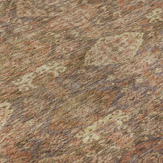 Piper Looms Mayfield Damask AMF1084 Brown Machine Washable Area Rug Swatch Image