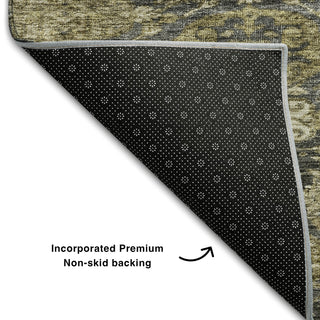 Piper Looms Mayfield Damask AMF1084 Charcoal Machine Washable Area Rug Backing Image