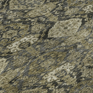 Piper Looms Mayfield Damask AMF1084 Charcoal Machine Washable Area Rug Swatch Image