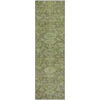 Piper Looms Mayfield Damask AMF1084 Green Machine Washable Area Rug Runner Main Image