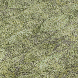 Piper Looms Mayfield Damask AMF1084 Green Machine Washable Area Rug Swatch Image