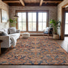 Piper Looms Mayfield Damask AMF1084 Terracotta Machine Washable Area Rug Lifestyle Image Feature