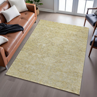 Piper Looms Mayfield Damask AMF1084 Wheat Machine Washable Area Rug Lifestyle Image Feature
