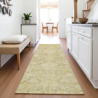 Piper Looms Mayfield Damask AMF1084 Wheat Machine Washable Area Rug Runner Lifestyle Image Feature
