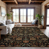 Piper Looms Mayfield Floral AMF1085 Black Machine Washable Area Rug Lifestyle Image Feature