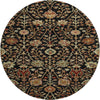 Piper Looms Mayfield Floral AMF1085 Black Machine Washable Area Rug Round Main Image