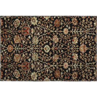 Piper Looms Mayfield Floral AMF1085 Black Machine Washable Area Rug Scatter Main Image