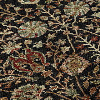 Piper Looms Mayfield Floral AMF1085 Black Machine Washable Area Rug Swatch Image