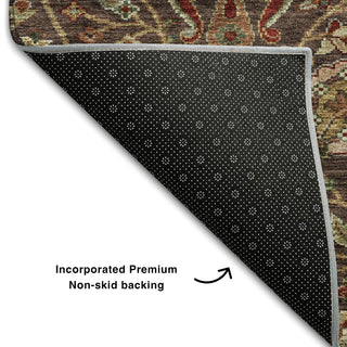Piper Looms Mayfield Floral AMF1085 Chocolate Machine Washable Area Rug Backing Image