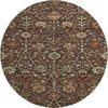 Piper Looms Mayfield Floral AMF1085 Chocolate Machine Washable Area Rug Round Main Image