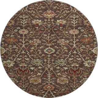 Piper Looms Mayfield Floral AMF1085 Chocolate Machine Washable Area Rug Round Main Image