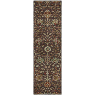Piper Looms Mayfield Floral AMF1085 Chocolate Machine Washable Area Rug Runner Main Image