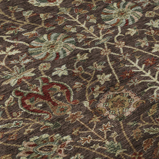 Piper Looms Mayfield Floral AMF1085 Chocolate Machine Washable Area Rug Swatch Image
