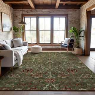 Piper Looms Mayfield Floral AMF1085 Fern Machine Washable Area Rug Lifestyle Image Feature