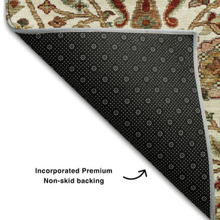 Piper Looms Mayfield Floral AMF1085 Ivory Machine Washable Area Rug Backing Image